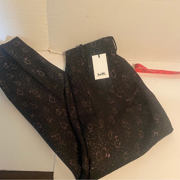 Coach Cropped Tailored Jacquard Pants Pink Small - Picture 2 of 12